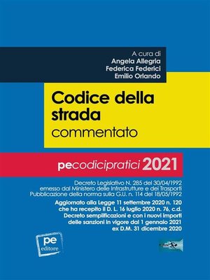 cover image of Codice della strada commentato